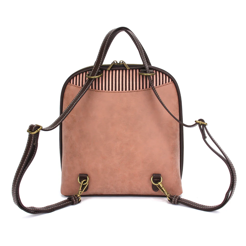 Elevate your style with the delightful Chala vegan leather convertible backpack purse. Crafted with cruelty-free materials, this charming accessory blends fashion with personality, making a statement that is both playful and environmentally conscious. Experience the perfect blend of whimsy and elegance with every wear, showcasing your unique flair wherever you go