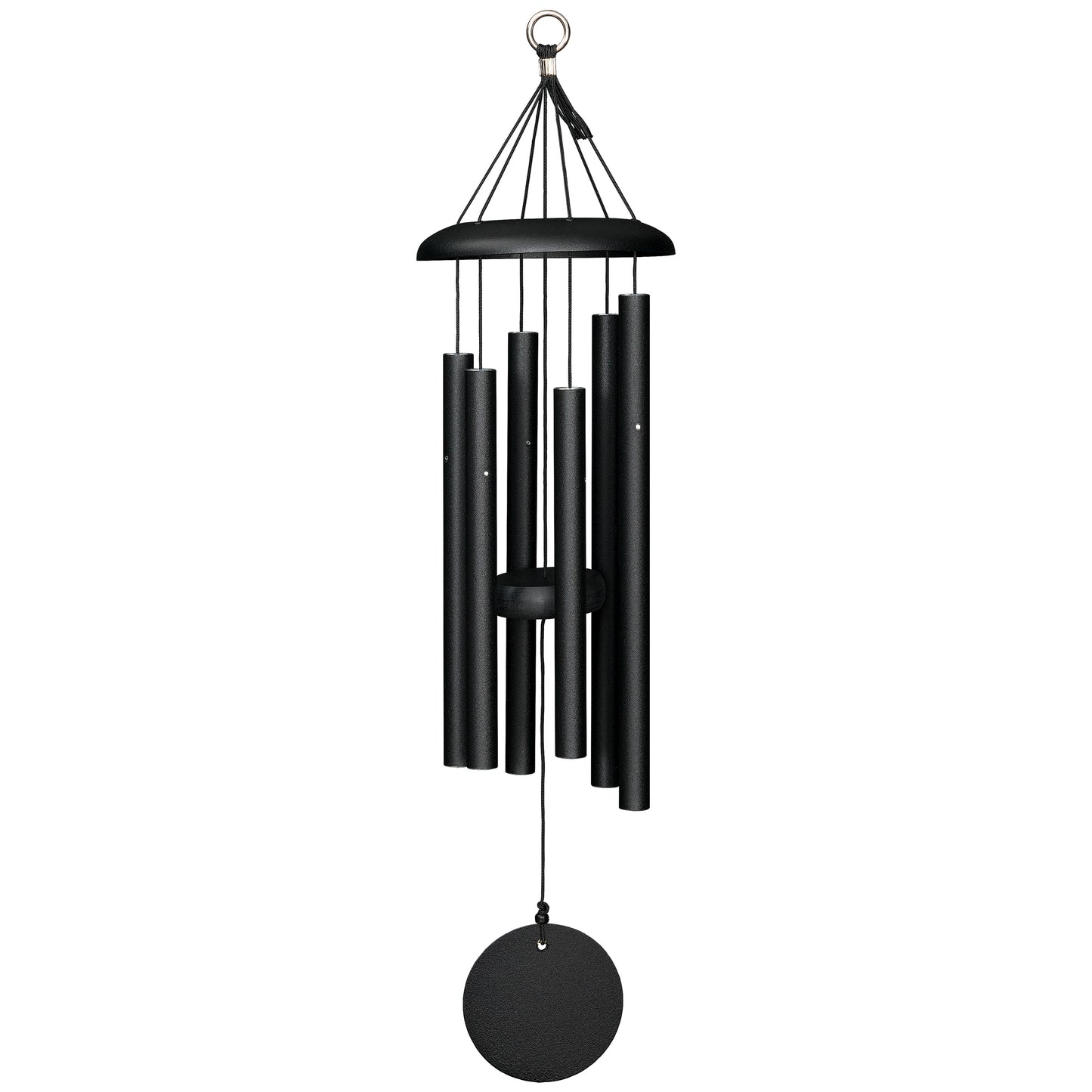 These Black Wind River Corinthian Bells wind chimes from Home and Garden Treasures are crafted with six hollow tubes of varying sizes suspended from a central ring, creating enchanting melodies as they dance in the breeze. Complete with a stylish round metal sail that catches gentle winds, each Corinthian Bell exemplifies timeless elegance and superior craftsmanship. Elevate your garden retreat with the perfect gift today!
