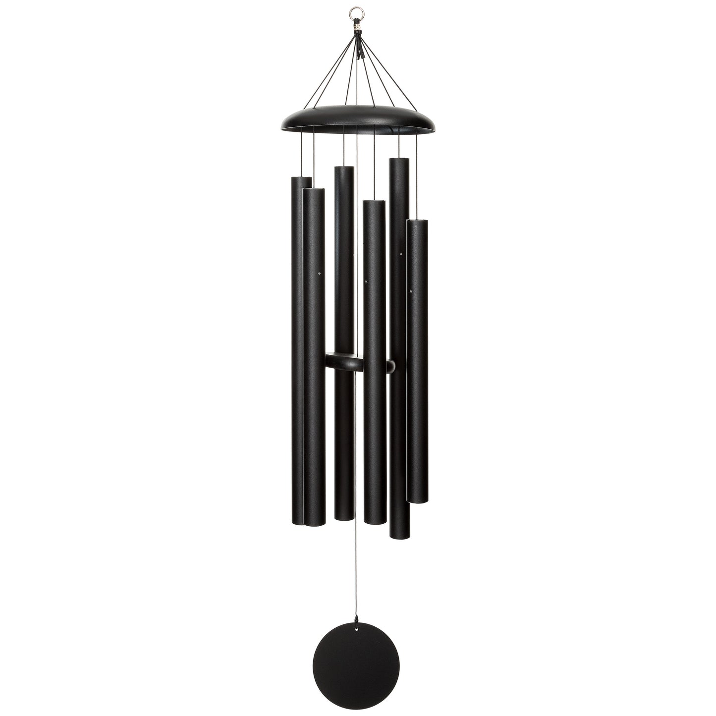 These Black Wind River Corinthian Bells wind chimes from Home and Garden Treasures are crafted with six hollow tubes of varying sizes suspended from a central ring, creating enchanting melodies as they dance in the breeze. Complete with a stylish round metal sail that catches gentle winds, each Corinthian Bell exemplifies timeless elegance and superior craftsmanship. Elevate your garden retreat with the perfect gift today!