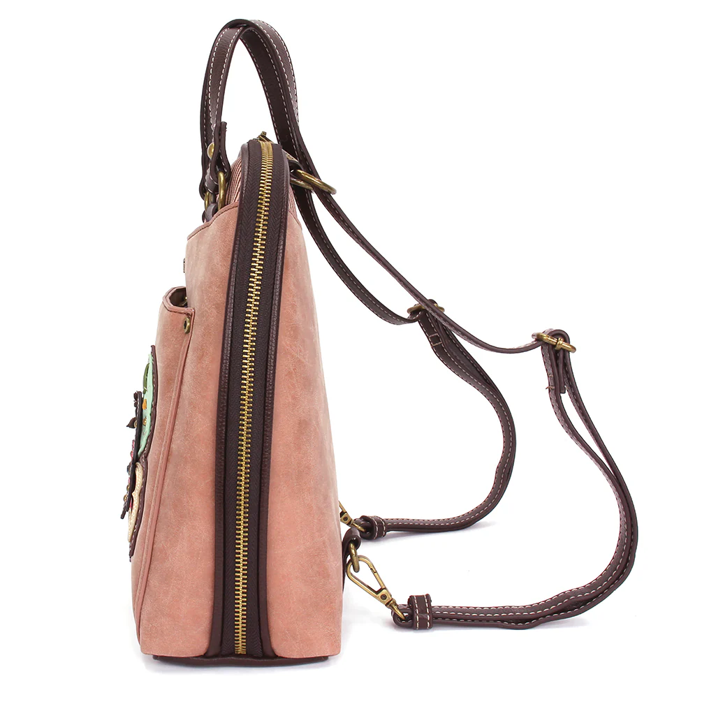 Elevate your style with the delightful Chala vegan leather convertible backpack purse. Crafted with cruelty-free materials, this charming accessory blends fashion with personality, making a statement that is both playful and environmentally conscious. Experience the perfect blend of whimsy and elegance with every wear, showcasing your unique flair wherever you go